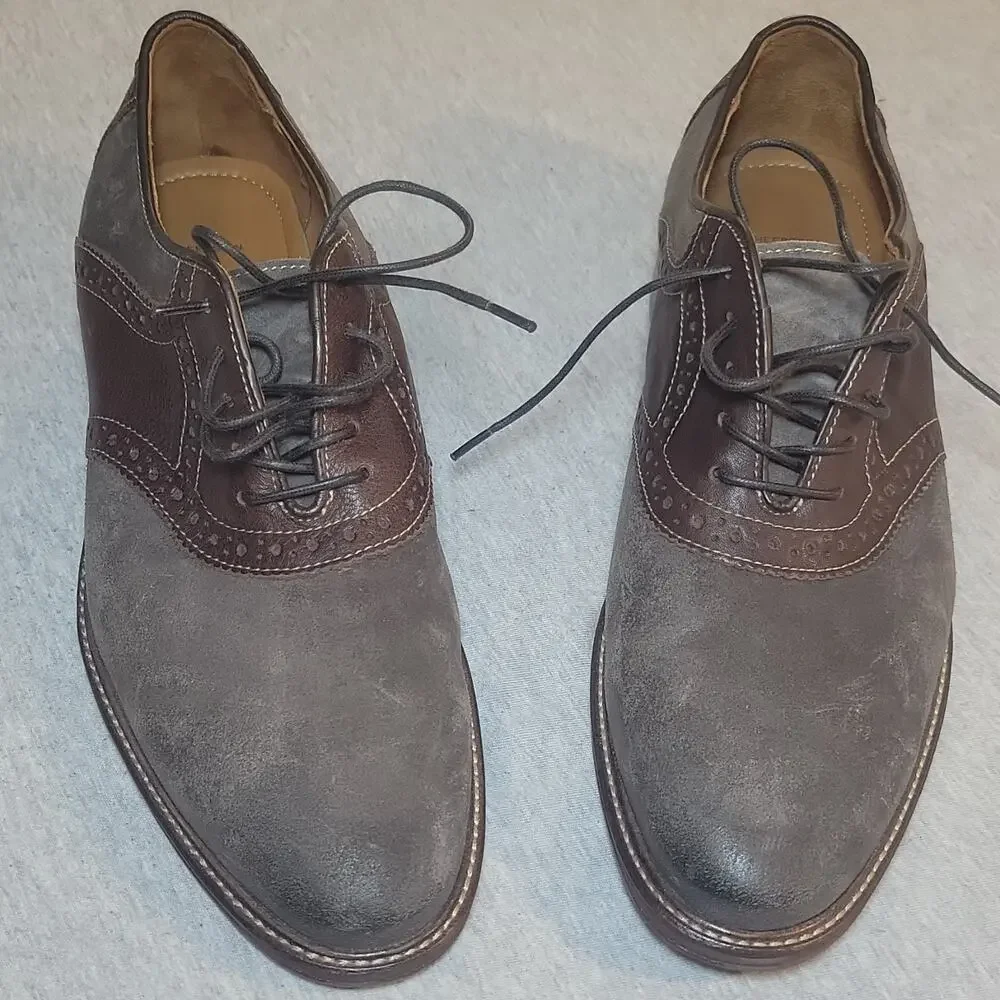 Johnston & Murphy Leather Colorblock Brogue Lace-Up Oxford Dress Shoes 10M